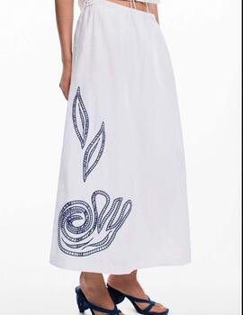 Falda Desigual bordado blanco