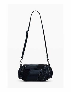 Bandolera Desigual patchwork negro