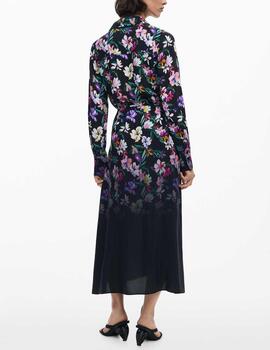 Vestido Desigual camisero flores degradé