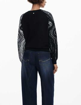 Jersey Desigual jacquard negro