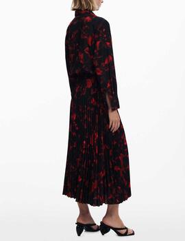 Vestido Desigual camisero estampado rojo