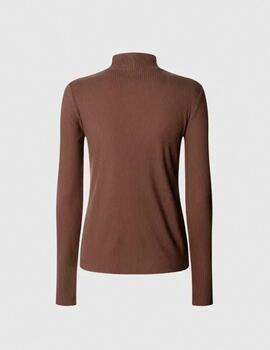 Camiseta Pepe Jeans cuello alto choco