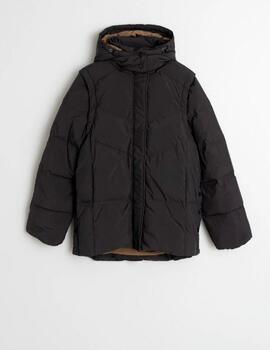 Abrigo Indi&Cold acolchado 2en1 negro