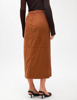 Falda Lola Casademunt antelina marrón