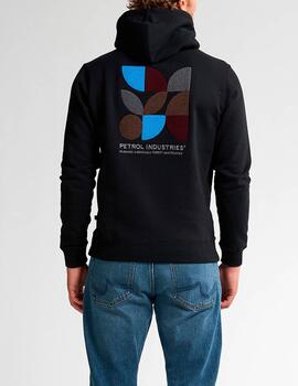 Sudadera Petrol estampada negro