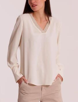 Blusa Mimi Mua lúrex beige