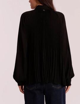 Blusa Mimi Mua plisada negro