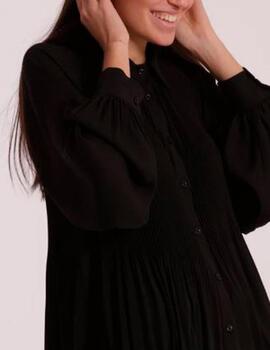 Blusa Mimi Mua plisada negro