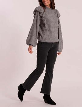 Pantalón Mimi Mua acampanado cropped gris