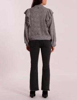 Pantalón Mimi Mua acampanado cropped gris