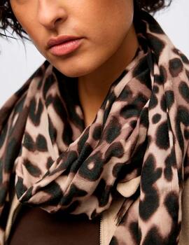 Bufanda Street One animal print marrón
