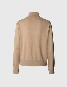 Jersey Pepe Jeans cuello vuelto beige