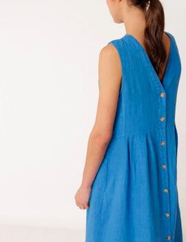 Vestido Indi&Cold multiposición lino azul