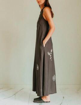 Vestido Indi&Cold bordado carbón