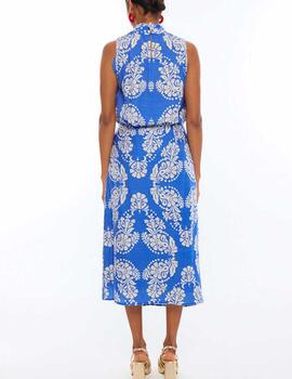 Top Lola Casademunt cuello alto paisley azul