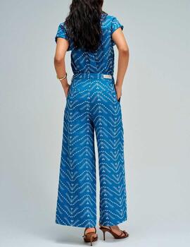 Pantalón Salsa bordados croped azul