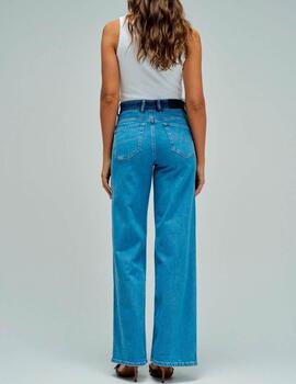 Pantalón vaquero Salsa wide combinado azul