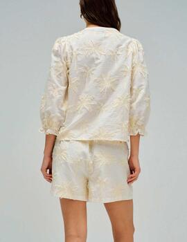 Pantalón corto Salsa bordados crema
