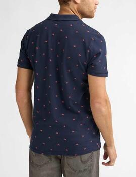 Polo Petrol estampado azul