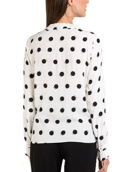 Blusa Naf Naf topos blanco