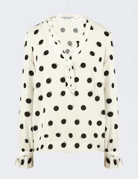 Blusa Naf Naf topos blanco