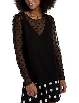 Blusa Naf Naf plumeti negro