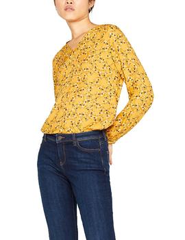 Blusa Esprit con remate de jersey amarillo