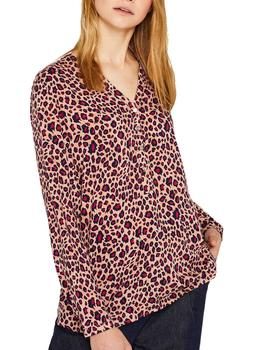 Blusa Esprit estampado animal rosa