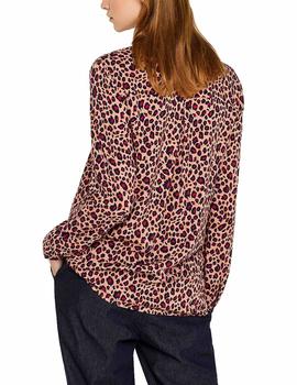 Blusa Esprit estampado animal rosa