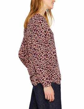 Blusa Esprit estampado animal rosa