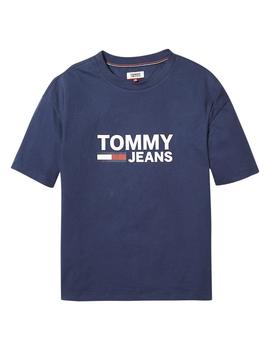 Camiseta Tommy Jeans Flag Tee azul