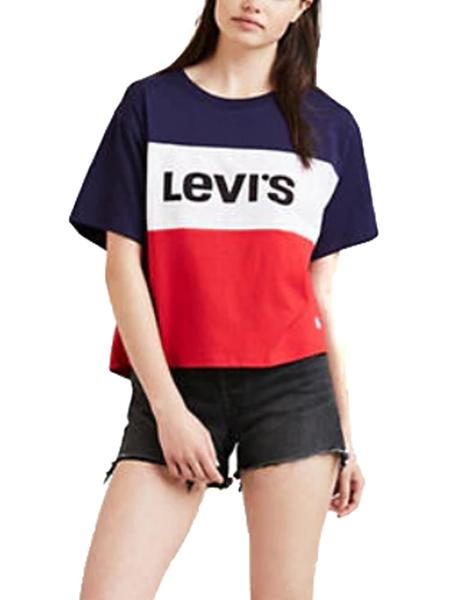 bulto Ejecución Secreto Camiseta Levi´s Colorblock oversized rojo