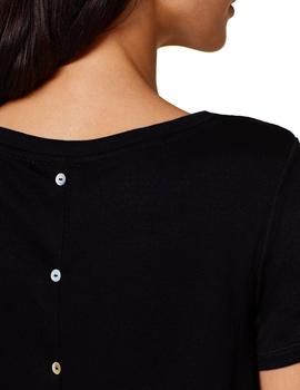 Camiseta Esprit botones espalda negro