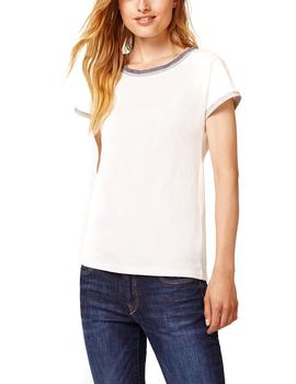 Camiseta Esprit bandas brillantes blanco