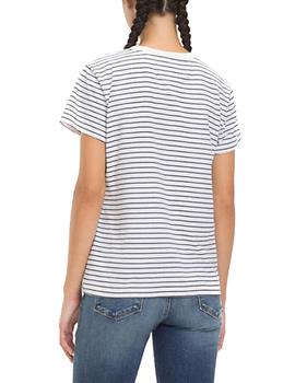 Camiseta Tommy Jeans Striped Chest blanco