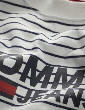 Camiseta Tommy Jeans Striped Chest blanco