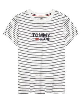 Camiseta Tommy Jeans Striped Chest blanco