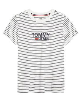 Camiseta Tommy Jeans Striped Chest blanco