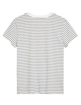 Camiseta Tommy Jeans Striped Chest blanco