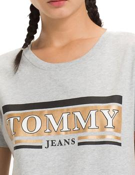Camiseta Tommy Jeans Metallic Logo gris