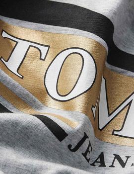 Camiseta Tommy Jeans Metallic Logo gris