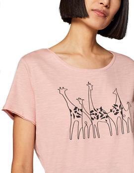 Camiseta Esprit estampada rosa