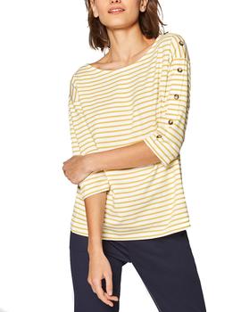 Camiseta Esprit rayas y botones amarillo