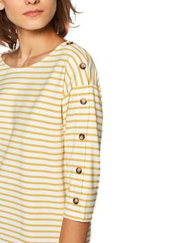 Camiseta Esprit rayas y botones amarillo