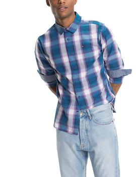 Camisa Tommy Jeans Essential Check azul