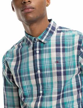 Camisa Tommy Jeans Check azul