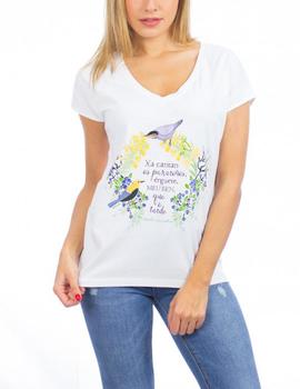 Camiseta Animosa Rosalía Paxariños blanco