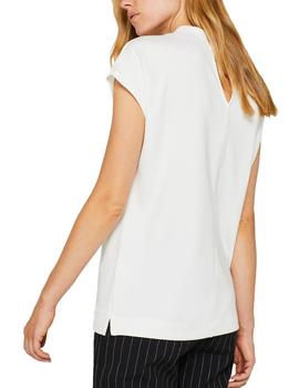Camiseta Esprit cuello alto blanco