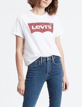 Camiseta Levis Varsity Leopard blanco