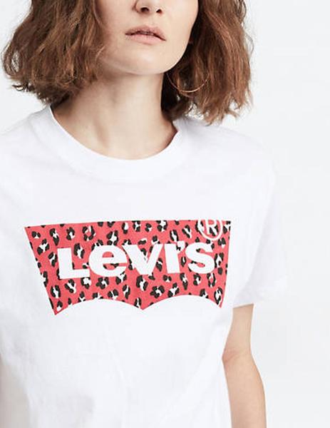 Camiseta Levis Leopard blanco